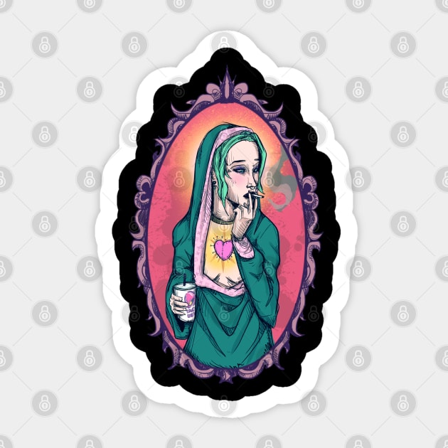 Modern Mary Sticker by LVBart